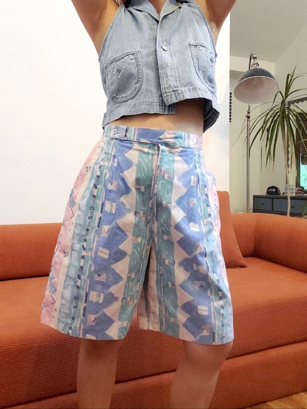 Vintage Pastel Geometric Women’s Shorts